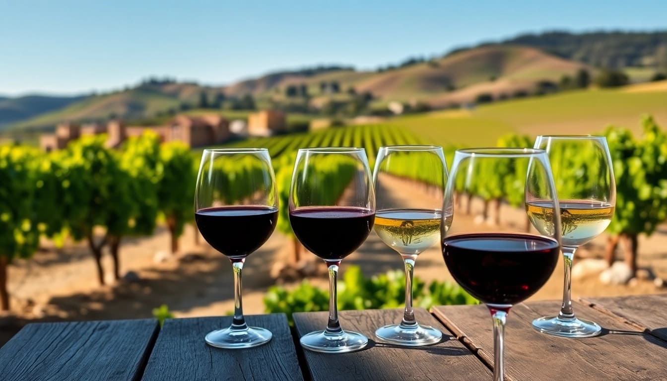 Experience the beauty of Clarksburg wineries with lush vineyards and inviting wine-tasting settings.