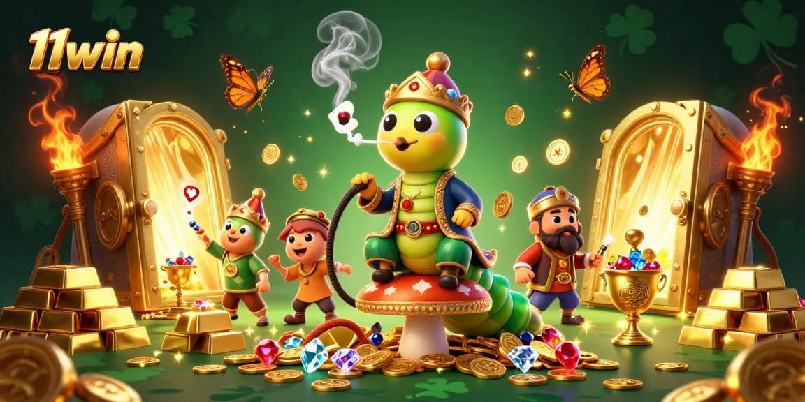 Experience thrilling gambling action with 11win in this vibrant 3D casino illustration.