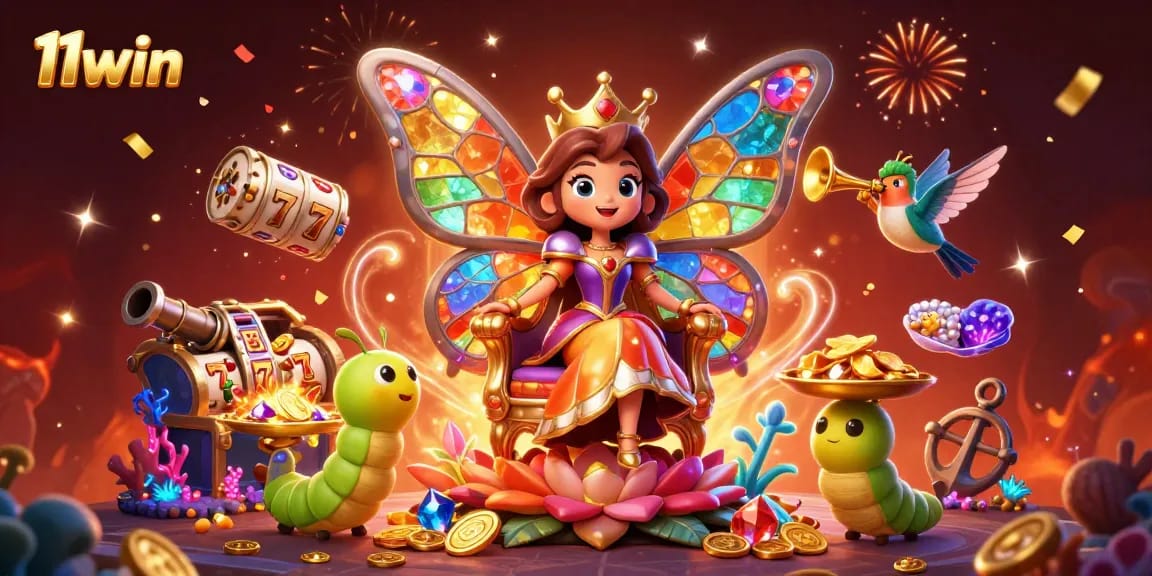 Experience thrilling wins at 11win with our vibrant casino-themed 3D illustration.