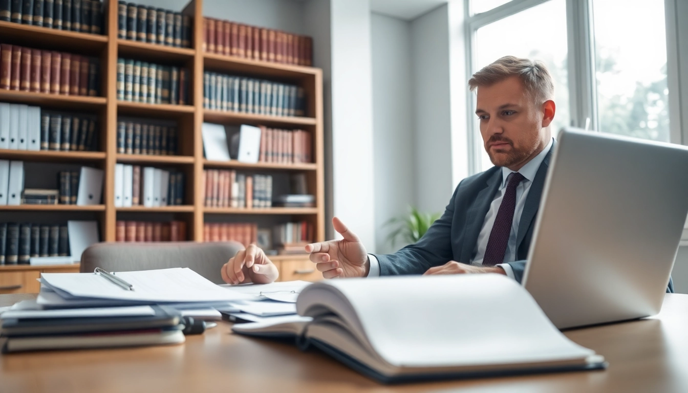 Clearwater truck accident lawyer providing consultation to a client, emphasizing professionalism and care.
