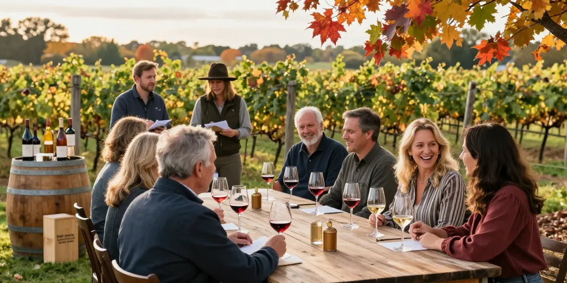 Boutique wines in Long Island showcased at a vineyard tasting event, with enthusiastic wine lovers enjoying rich flavours in a scenic setting.