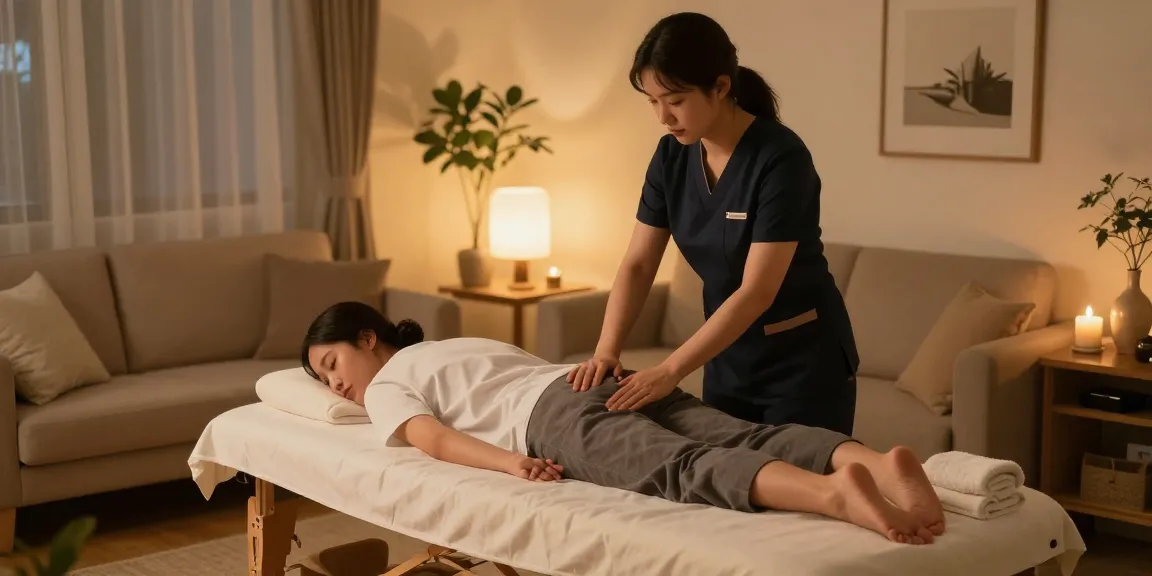 Experience a luxurious 파주출장안마 session in a serene home environment with professional massage therapy.