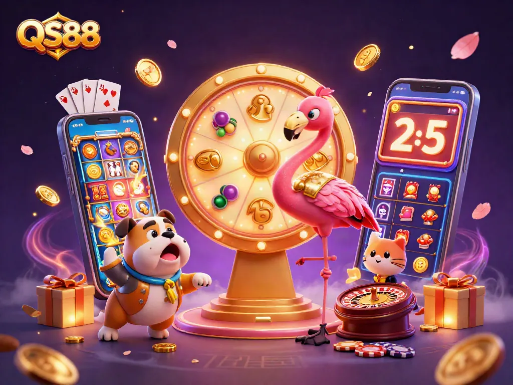 Experience the thrill of QS88 with colorful slots and exciting game show characters!