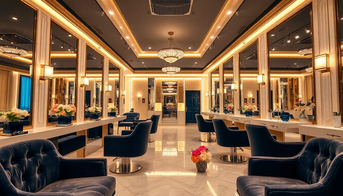 Luxury hair salons offering elegant interiors and premium services.