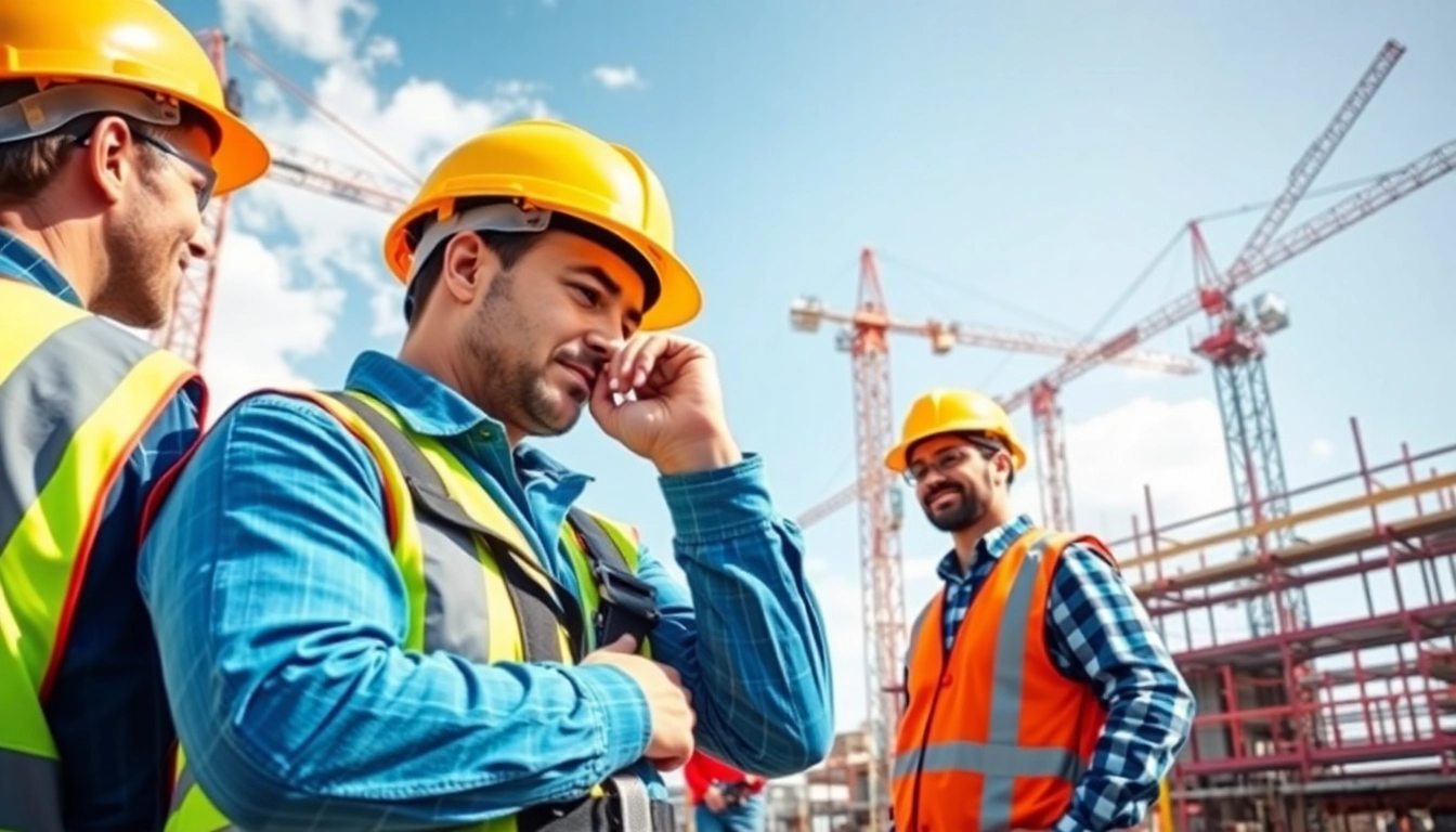 Enhance construction site safety with workers in safety gear ensuring a secure environment.