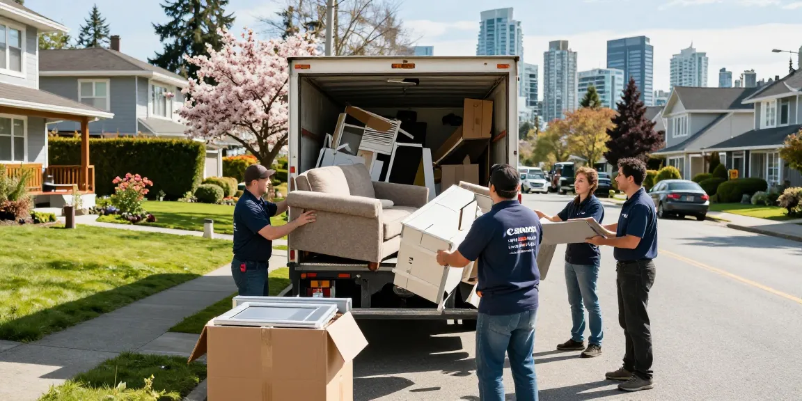 Efficient junk removal team in Vancouver removing items, showcasing target Junk Removal Vancouver services in action.