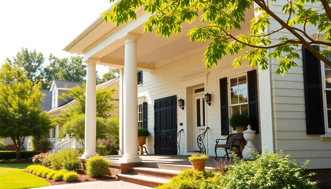 Stunning colonial home renovation showcasing classic restoration details and a beautiful garden.
