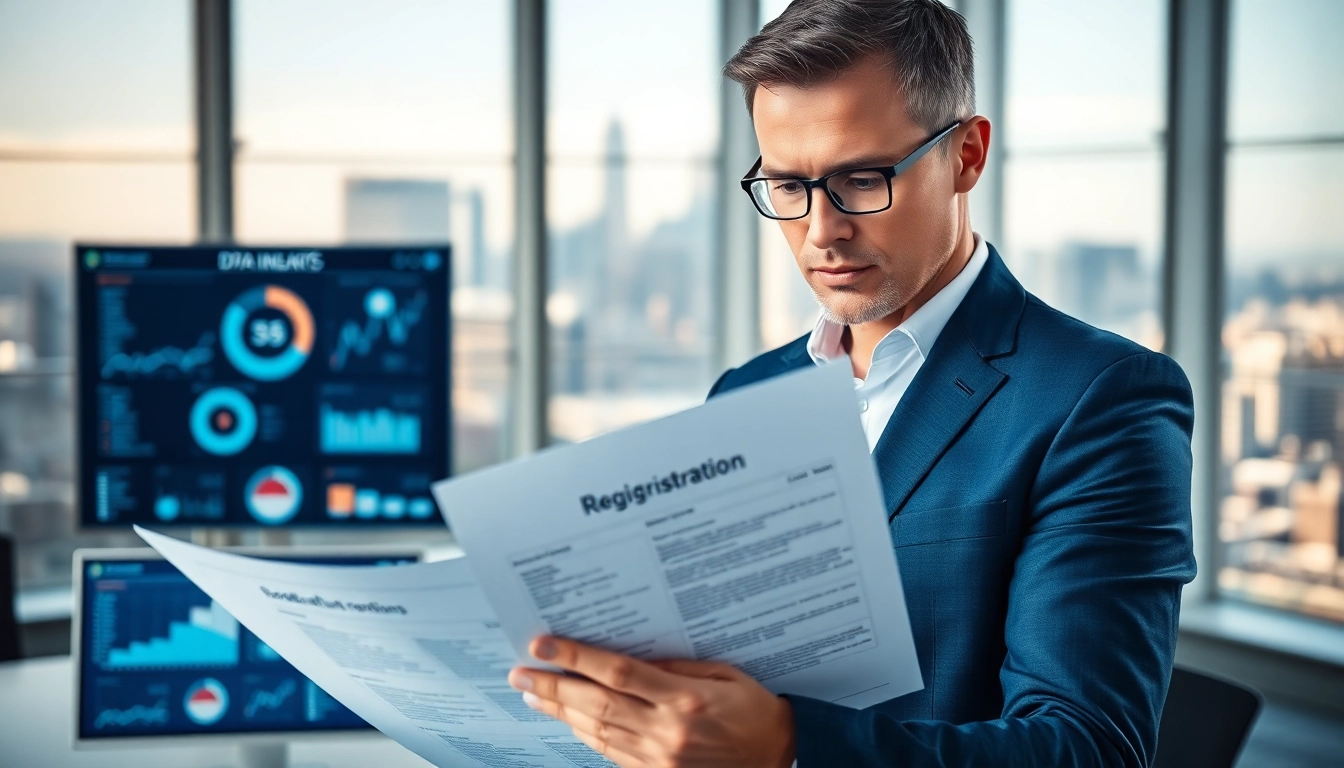 Consultant analyzing registration and certification in Federal databases documents for compliance.