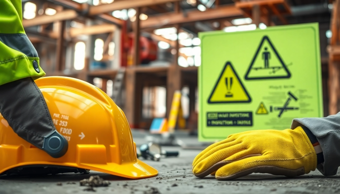 Identifying a physical hazard using safety gear and tools in a workplace.