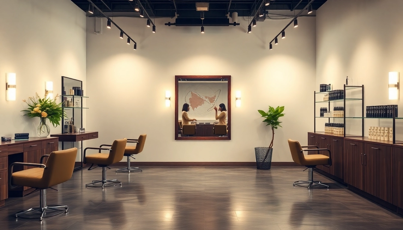 Aveda salon San Diego showcasing elegant interior with eco-friendly products.