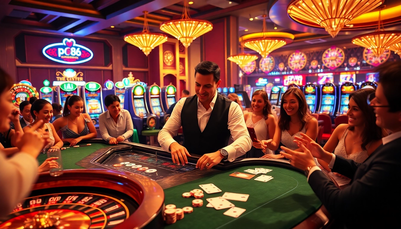 Experience the excitement of pg88 with vibrant casino tables featuring classic games and eager players.
