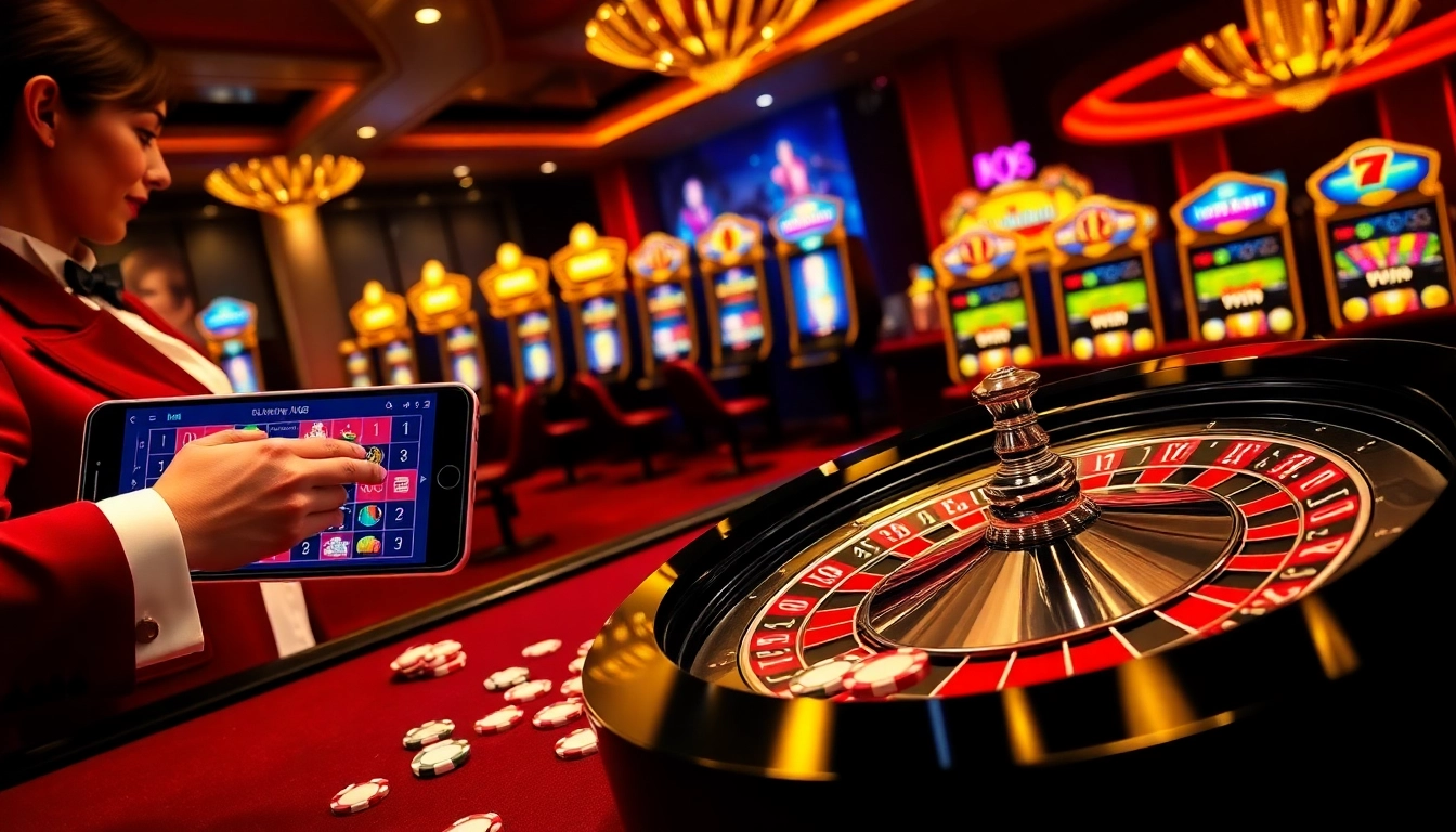NK88 online gambling experience showcasing roulette and poker chips in an elegant setting.