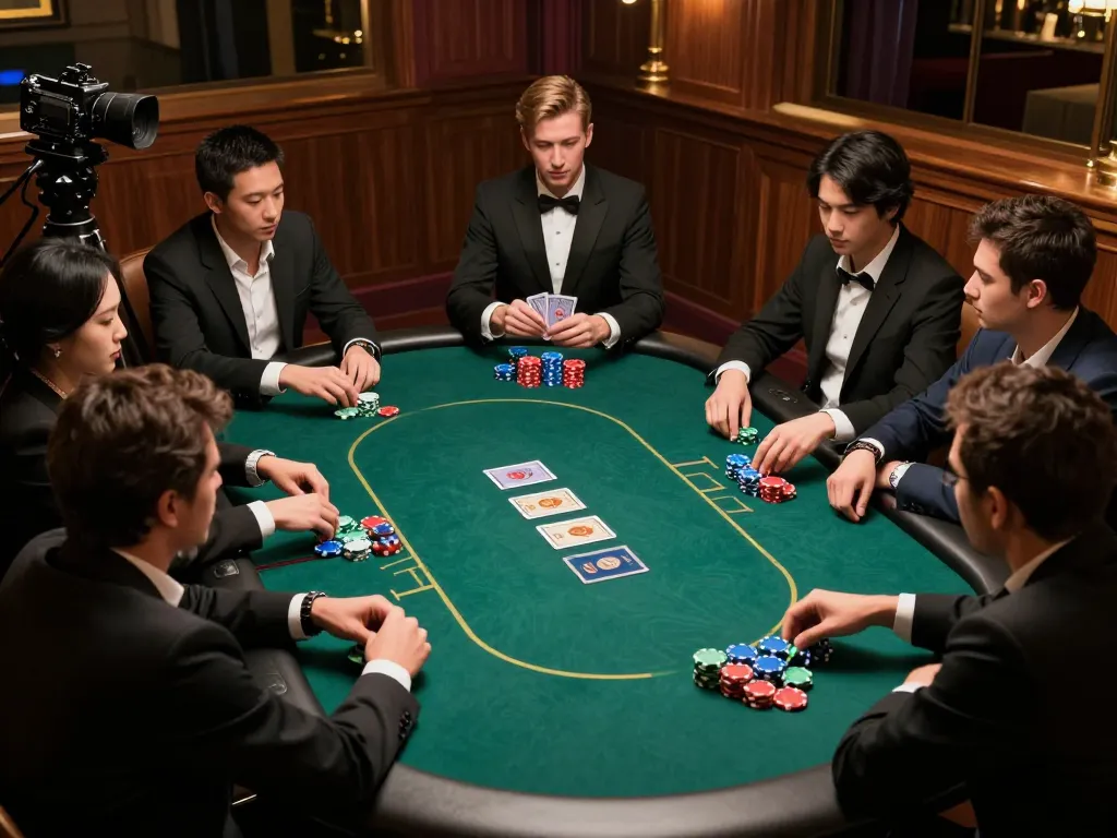 Experience intense gameplay at MB66 poker tables with players focused on their cards and strategy.