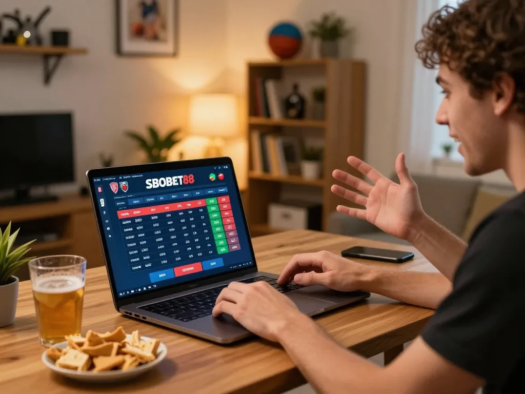 Pengguna SBOBET88 terlibat dalam taruhan olahraga online yang strategis dari pengaturan kantor rumah yang nyaman.