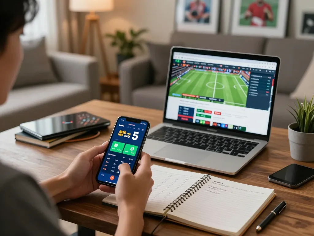 Engaging with kèo nhà cái 5 sports betting through multiple devices for real-time updates.