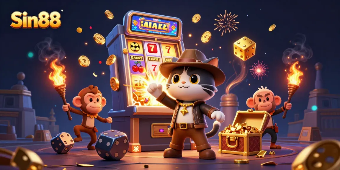 Experience Sin88's thrilling casino adventure with an archaeologist cat and dynamic game elements.