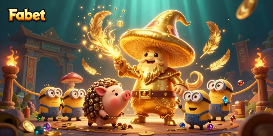 Experience Fabet's enchanting world of gold and magic with treasurable characters and vibrant casino elements.