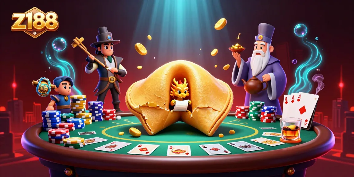 Z188 players winning big at a dynamic poker scene, showcasing fun characters and vibrant casino elements.