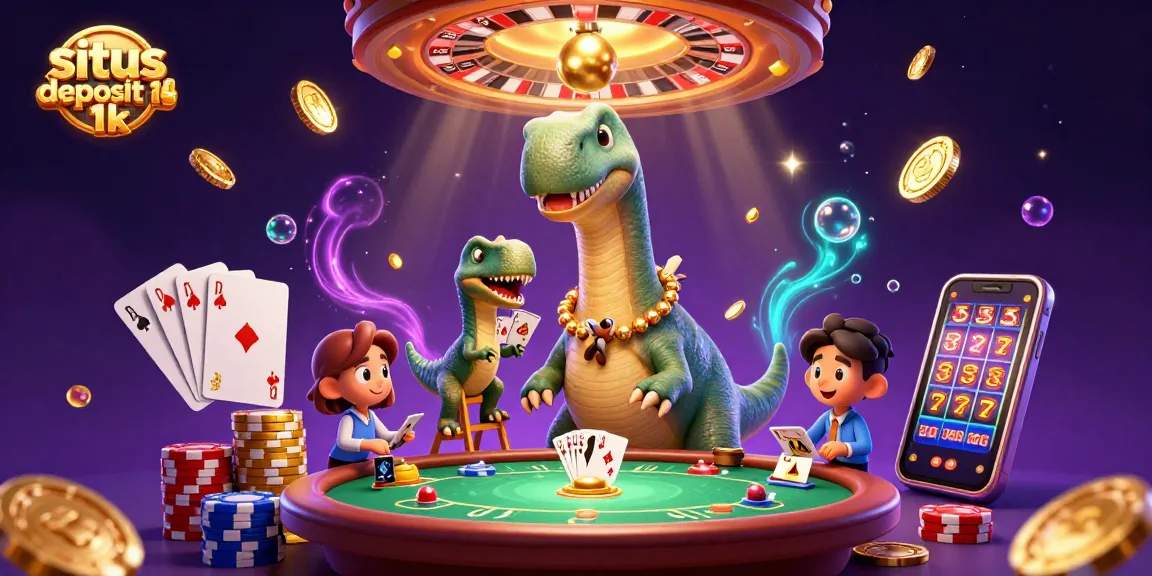 Engage with the dynamic gaming scene of situs deposit 1k featuring a brontosaurus and raptor.