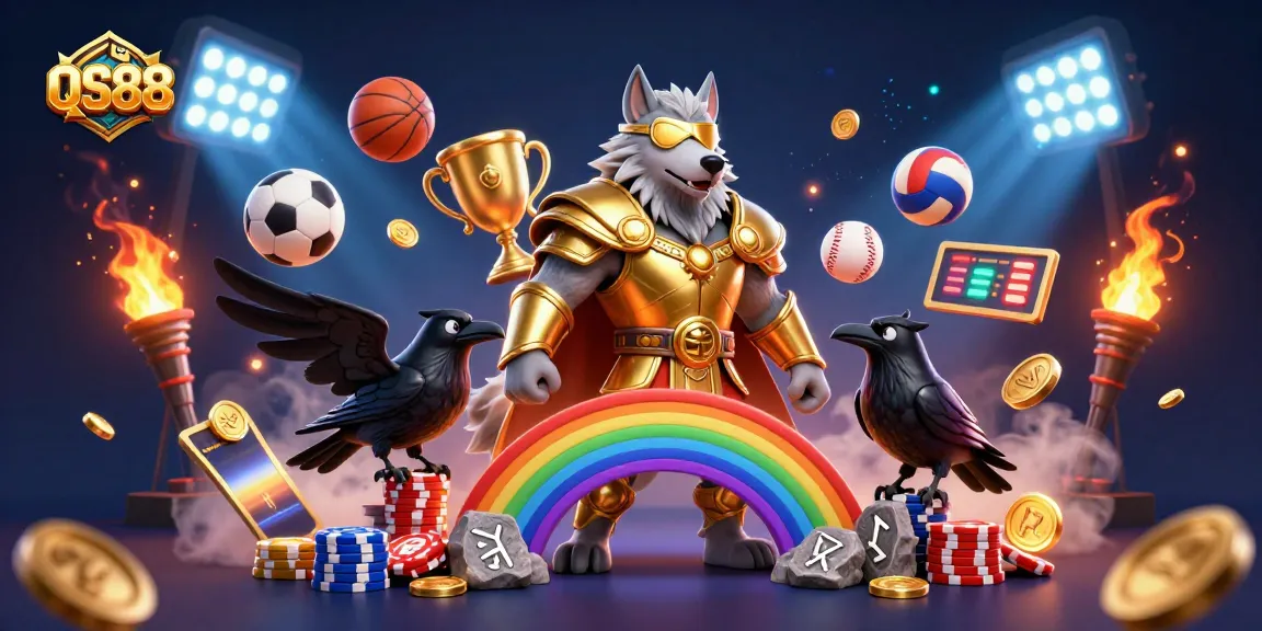 Experience QS88 with thrilling gameplay and dynamic sports betting elements in a vibrant 3D scene.
